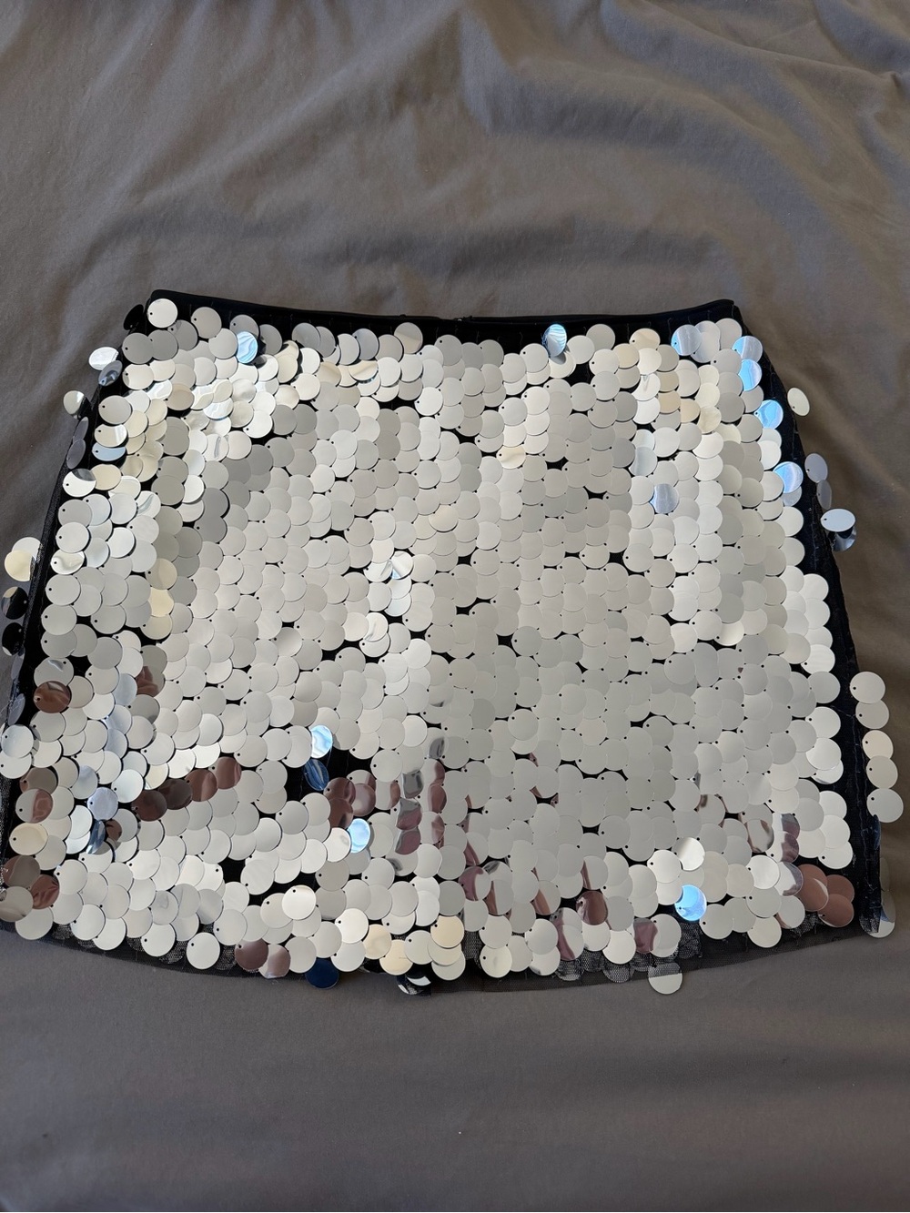 Forever 21 Silver Sequin Mini Skirt